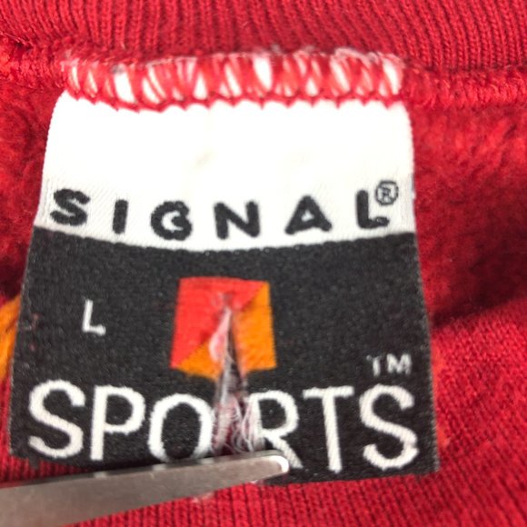 VTG Chicago Bulls World Champ Sweatshirt Adult Large Red Faded Big Logo Crewneck - Picture 11 of 16